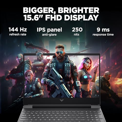 HP Victus, 13th Gen Intel Core i5-13420H, 6GB RTX 4050 (16GB DDR4, 512GB SSD) FHD, 144Hz, IPS, 15.6"/39.6cm, Win11, Office21, Mica Silver,2.3kg, fa1319TX/2701tx, Backlit,Enhanced Cooling Gaming Laptop