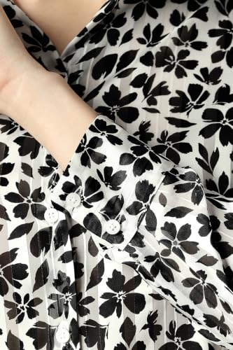 Women White Print Long Sleeves Shirt