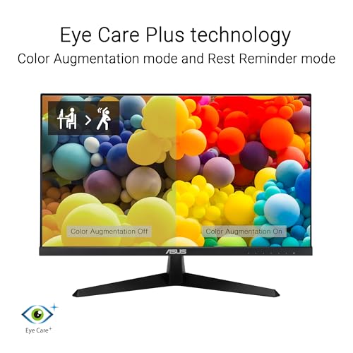 ASUS VY249HGR Eye Care Gaming Monitor – 24-Inch (23.8-Inch viewable), IPS, Full HD, Frameless, 120Hz, Adaptive-Sync, 1ms MPRT, HDMI, Low Blue Light, Flicker Free, Wall Mountable