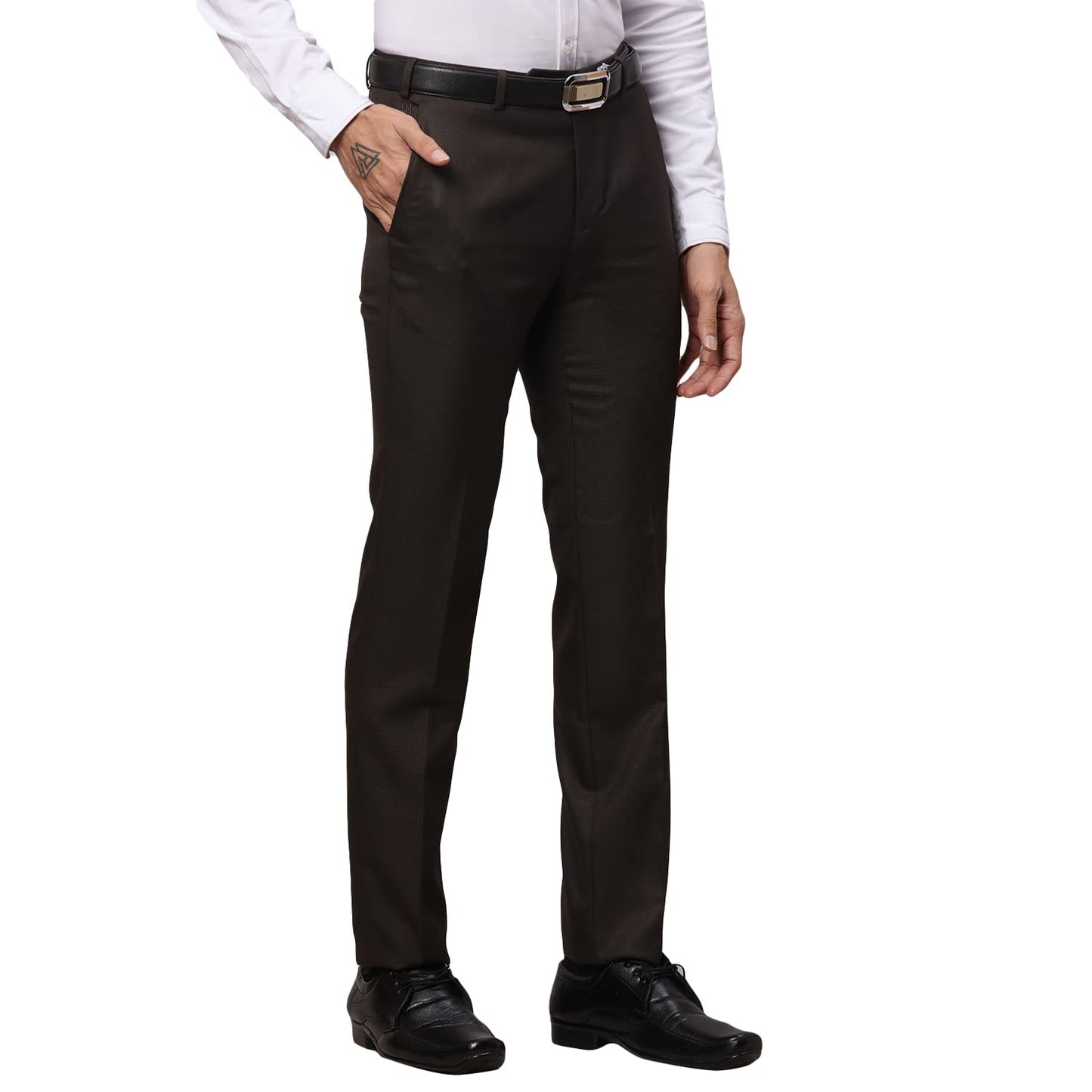 Raymond Dark Brown Trouser (Size: 36)-RMTS04699-O7