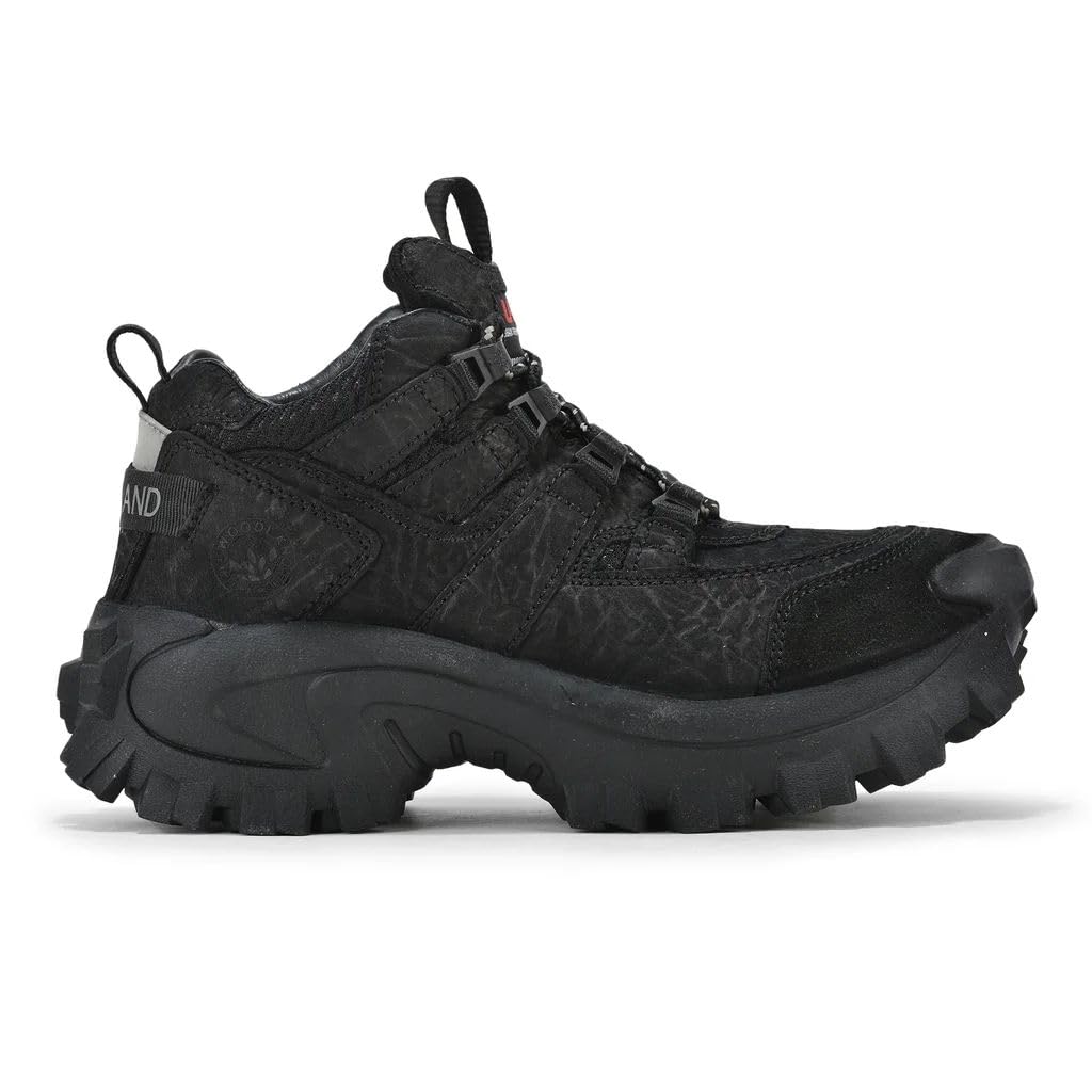 Woodland Men's Charcoal Black Leather Sneaker Casual Shoe-8 UK (42 EU) (G 40777Cma)