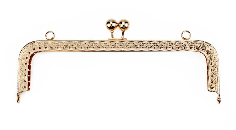 Tia Purse, Clutch Bag Making Metal Frames, Heavy Quality and Premium Finish (Golden Premium Frame -Rectangle-7Inch-4Pc)