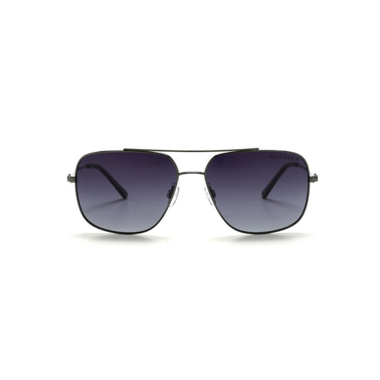 TOMMY HILFIGER Men's UV Protected Eyewear | Grey Lens | Gun Frame | Full Rim Navigator Shape Branded Latest and Stylish Sunglasses | 100% UV Protection | Size Medium | TH 1553PL C2 57 Small