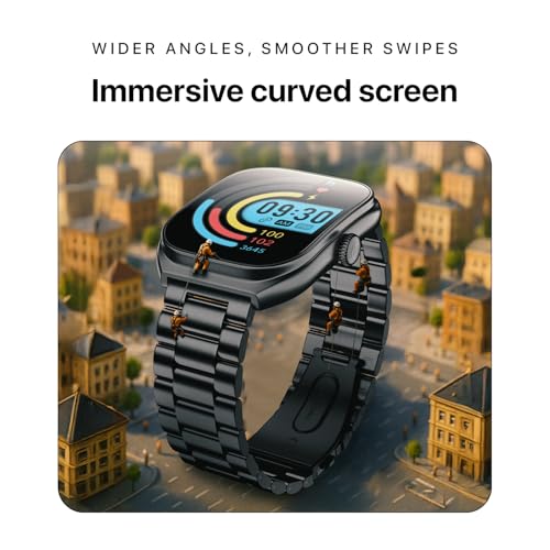 Noise Icon Arc 2.01" Immersive Curved Display Smartwatch, 10-Day Battery, 1ATM Water Resistant, Functional Crown, 100+ Sports Modes, Health Suite™, Voice Assistant, Built-in Games (Jet Black)