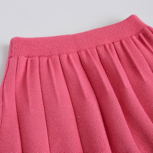 Hopscotch Girls Full Sleeves Pink 2-Pc Floral Applique Sweater & Skirt (3-4 Years)