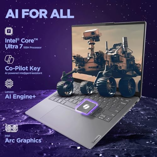 Lenovo Smartchoice Yoga Slim 7 Intel Core Ultra 7 155H Built-in AI 14"(35.5cm) WUXGA-OLED 400Nits Laptop (32GB RAM/1TB SSD/60Hz/100% DCI-P3/Win11/Office Home 2024/1Yr ADP Free/Grey/1.39Kg), 83CV008XIN