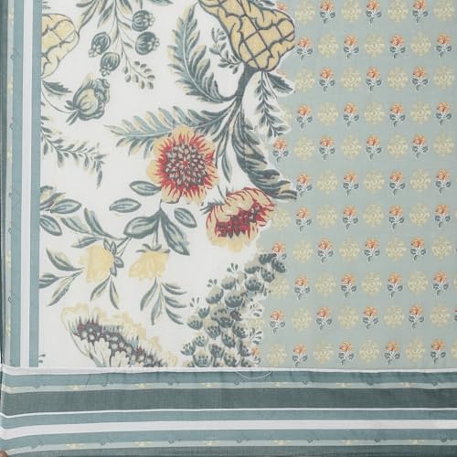 Biba Women Sage Green Pure Cotton Floral Kalidar Suit Set_46