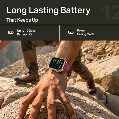 boAt Storm Call 4 India's first Smartwatch with Type-C Charging,1.96”(4.97 cm) HD Display, Functional Crown, BT Calling, Sports Modes, Heart Rate, SpO2, Sleep & Stress Tracking, SOS, IP68(Velvet Wine)