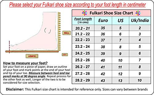 Fulkari Women's GottaPatti Magenta Gold Soft Leather Embroidered Jutis | Bite and Pinch Free Jutti | Punjabi Formal Juttis | Girl's Wedding Flat Ladies Mojari | Formal Ethnic Juti | 36