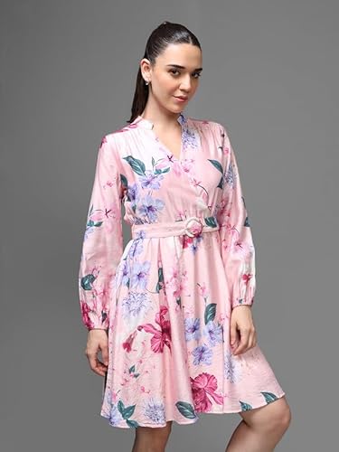 Kazo Lexington Mini Dress with Belt (Pink_L)