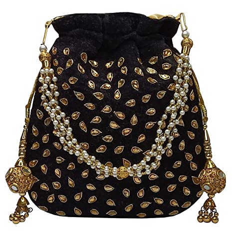 DUCHESS Women's Potli Bag (Multi) (Black)