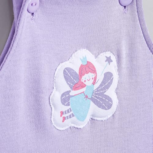 Hopscotch Girls Multi Short Sleeves 2-Pc Unicorn Cotton Overall Set For Ages(0-3 Months)