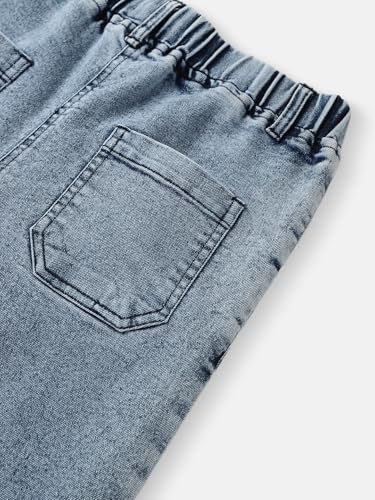 Nautinati Girls’ Patch Embroidery Jeans | Denim Pants for Girls | 4 to 8 Years Blue
