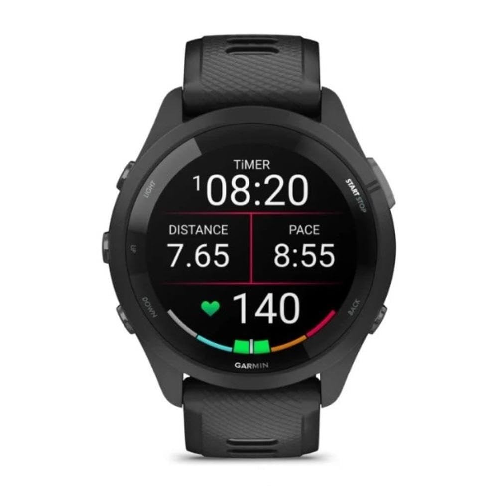 Garmin Forerunner 265 Running Smartwatch - Black and Powder Gray