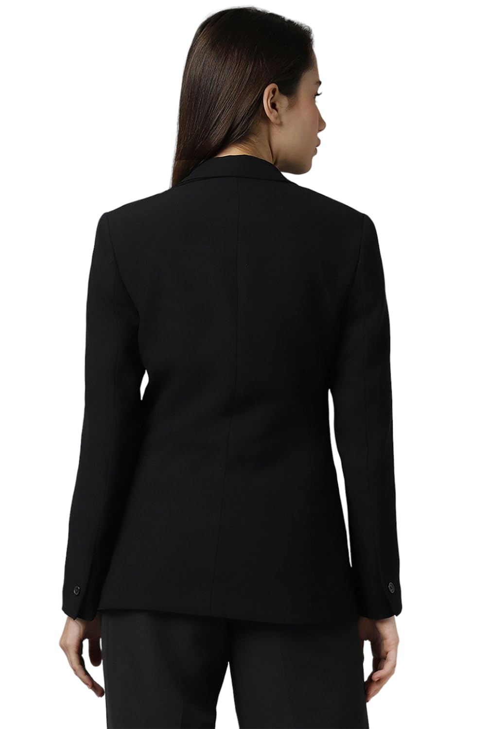 Allen Solly Women's A-Line Coat (AHBZCRGF505210_Black, Single Breasted