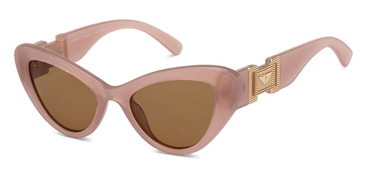 VINCENT CHASE EYEWEAR By Lenskart | Pink Brown Full Rim Cat Eye | Statement Edit | Branded Latest And Stylish Sunglasses | Polarized And 100% Uv Protected | Women | Large | Vc S16825