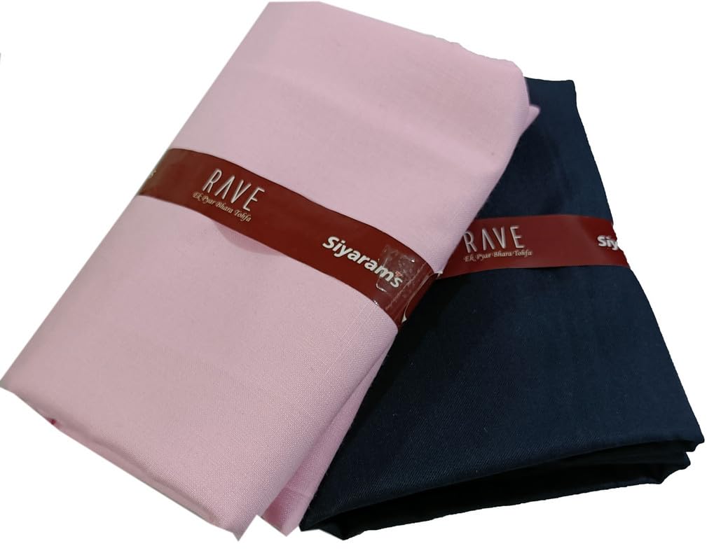 Siyaram's Men's Plain Shirt and Trouser Unstitched Fabric Set -Gift Pack (Multicolour_Free Size)