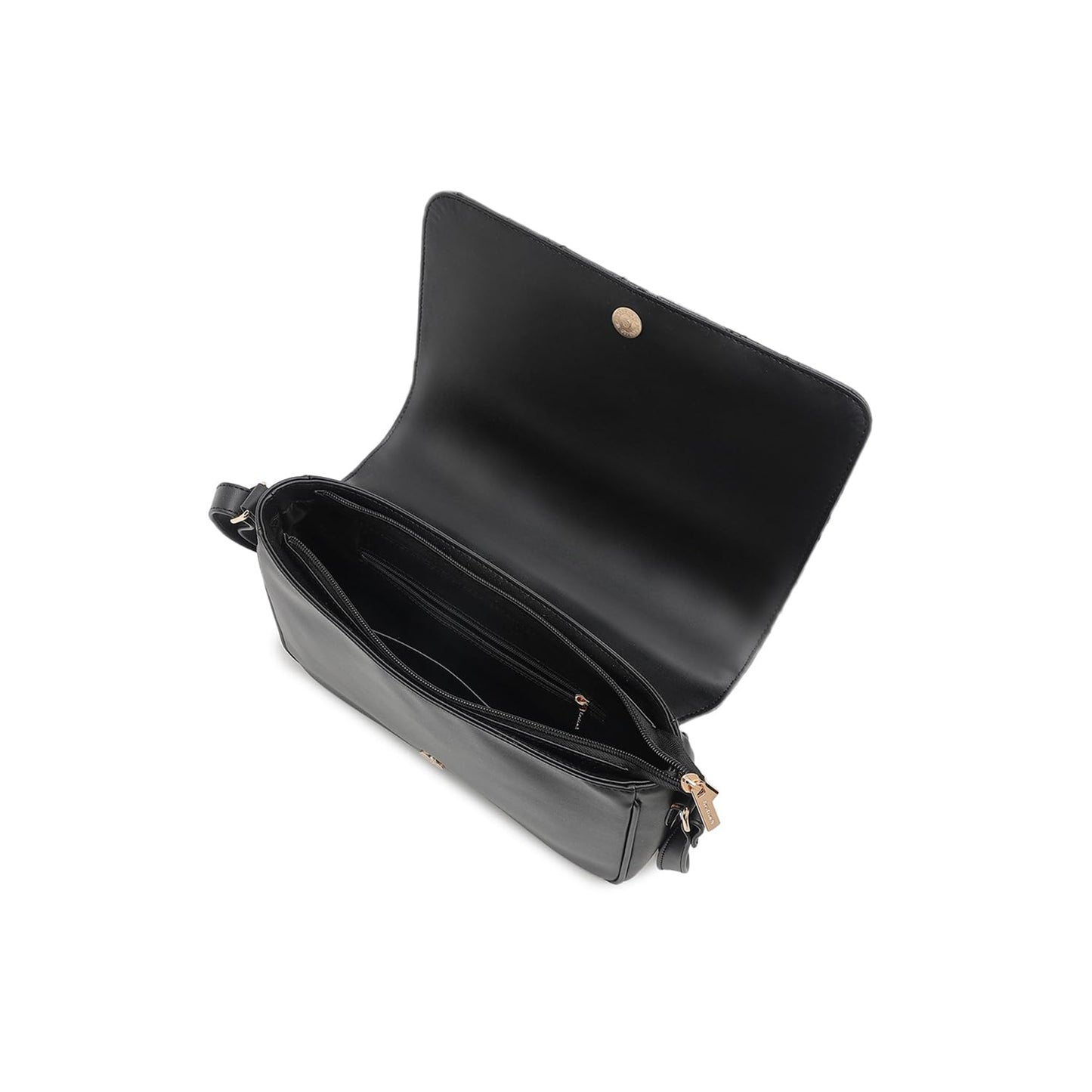 Fastrack Quilted College Messenger Bag For Girls | Made Up Of Premium Faux Leather,black