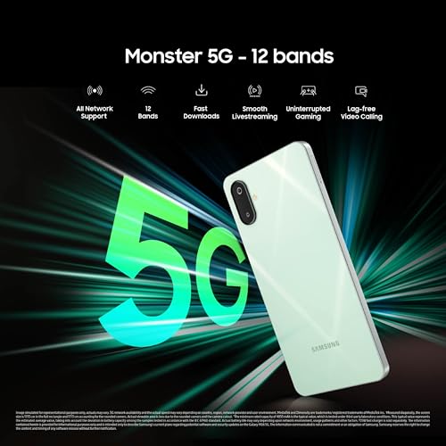 Samsung Galaxy M06 5G Mobile (Sage Green, 4GB RAM, 128GB Storage) | MediaTek Dimensity 6300 | AnTuTu 623K+ | 12 5G Bands | 25W Fast Charging | 4 Gen OS Upgrades | 50MP Camera | Without Charger