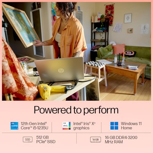 HP Laptop 15,12th Gen Intel Core i5-1235U,15.6 inch(39.6 cm),FHD,Anti-Glare, 16GB DDR4,512 GB SSD,Windows 11,MSO,Dual Speakers,1.59 kg,Natural Silver,15-fd0111TU