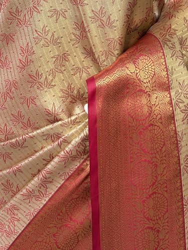 MIMOSA Women’s Maroon Art Silk Saree Woven with Zari Tissue | Kanjivaram Style Saree | Rich Pallu & Tassels | 6.2 Mtrs