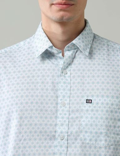 Arrow Sports Men's Geometric Slim Fit Shirt (ASAJSH1779_Light Blue