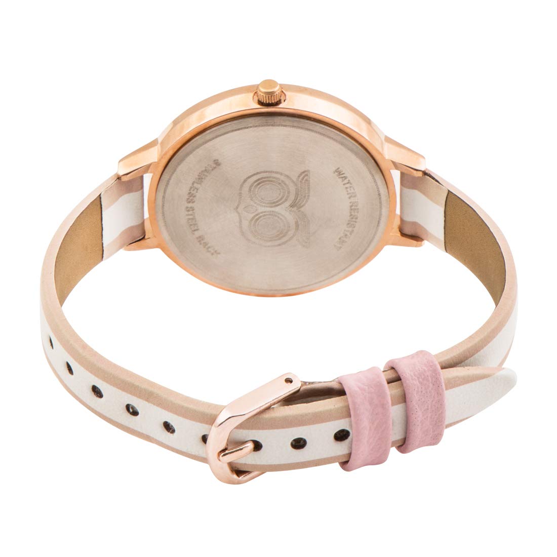 TEAL BY CHUMBAK Round Dial Analog Watch for Women,Floral Birds Collection, Printed Vegan Leather Strap,Gifts for Women/Girls/Ladies,Stylish Fashion Watch for Casual/Work - Pink