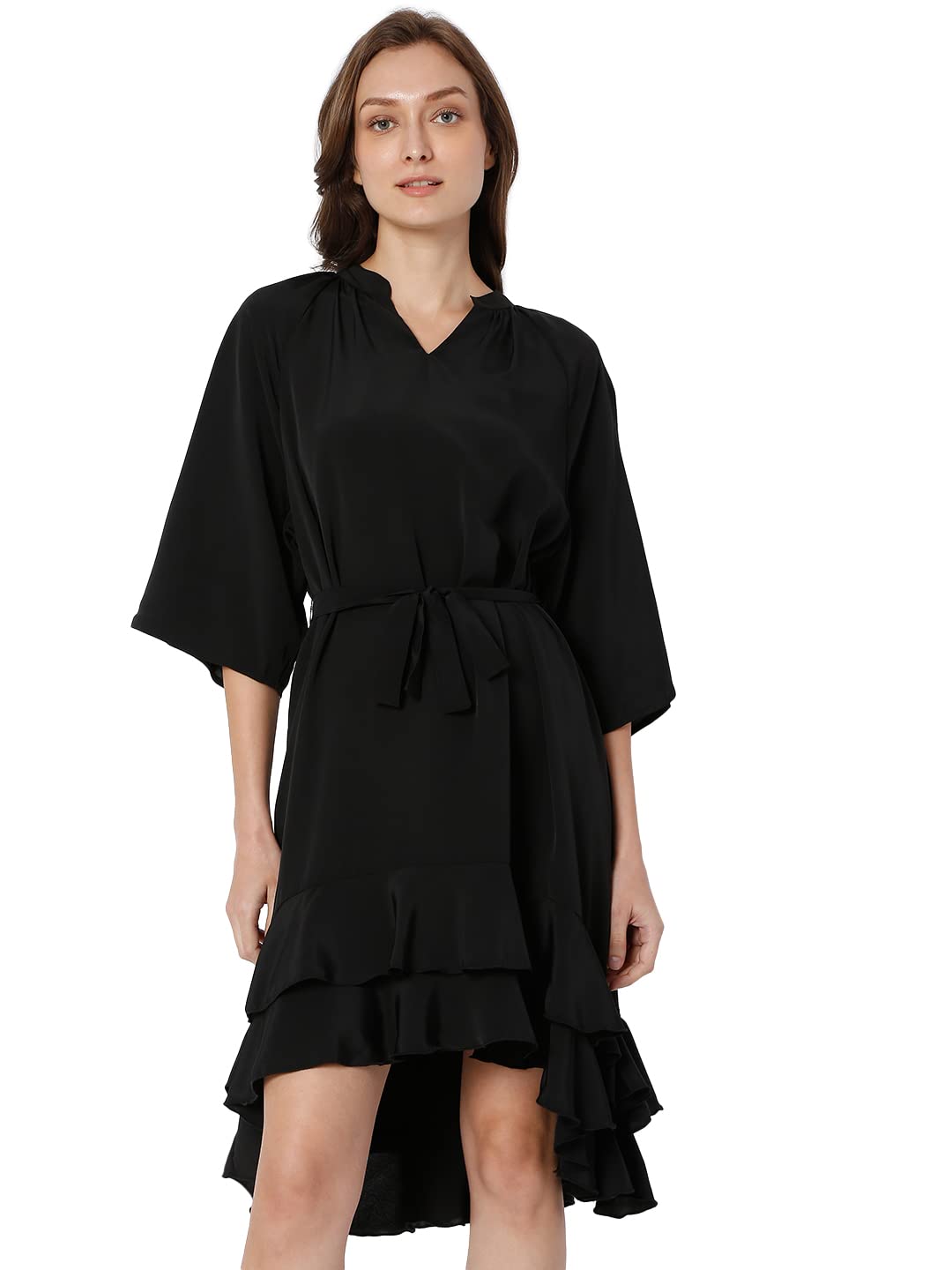 Vero Moda Women's Polyester A-Line Mini Dress (281053701- Black_XL)