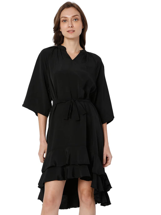 Vero Moda Women's Polyester A-Line Mini Dress (281053701- Black_XL)