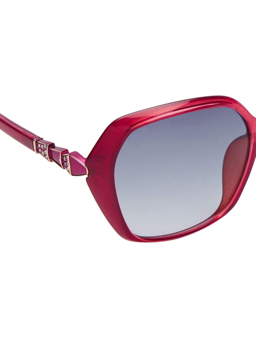 Giordano Women's Oversized UV Protected Non-Polarized Sunglasses (Red Frame, Grey Lens) (Medium)