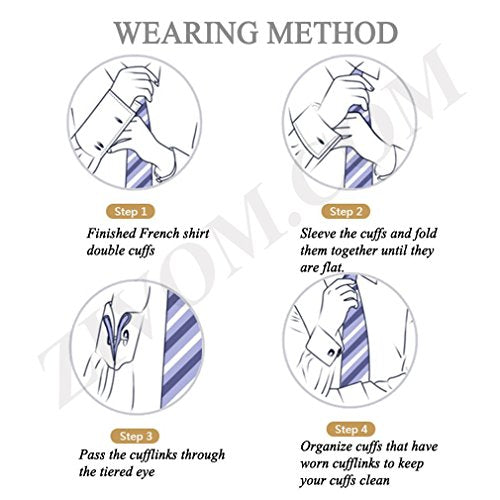 Zivom® Glossy Knot Gold Silver 18K Gold Office Formal Shirt Blazer Cufflink Pair Men Gift Box