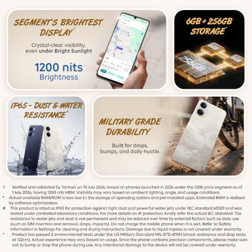 iQOO Z11 Lite 44W 5G (Solar Flame, 6GB RAM, 128GB Storage) | 6500mAh Battery with 44W Fast Charging* | Dimensity 6300 with 579k+ AnTuTu Score* | OriginOS 6.0 with AI Creation* & Private Space*