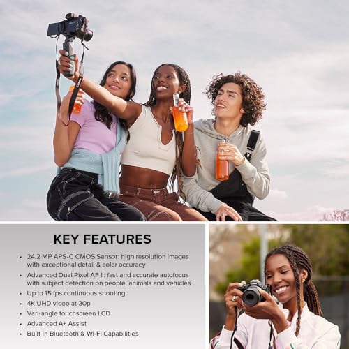 Canon EOS R50 Mirrorless Camera RF-S18-45mm F4.5-6.3 is STM Lens Kit, 24.2 Megapixel CMOS (APS-C) Sensor, 4K Video, Hybrid Camera, Photo and Video, Vlogging, Content Creator, RF Mount, White