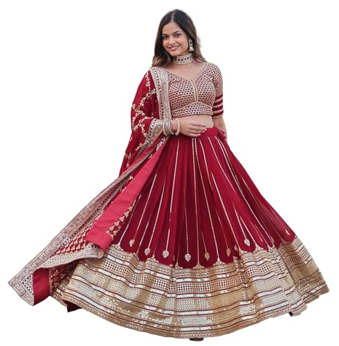 Dresser Faux Georgette Embroidered Sequins Lehenga Choli For Women
