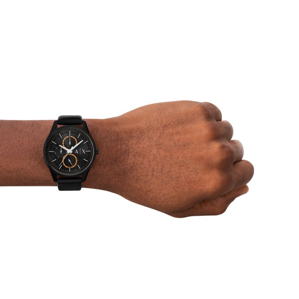 Armani Exchange Armani Leather Exchange Analog Black Dial Men's Watch-AX1886