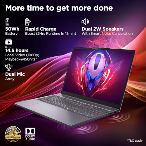 Lenovo IdeaPad Slim 3 AMD Ryzen 7 8840HS 15.3 inch (38.8cm) WUXGA IPS AI PC Laptop(16GB RAM/512GB SSD/Windows 11/Office Home 2024/Backlit Keyboard/1Yr ADP Free/Grey/1.6Kg), 83KA0048IN