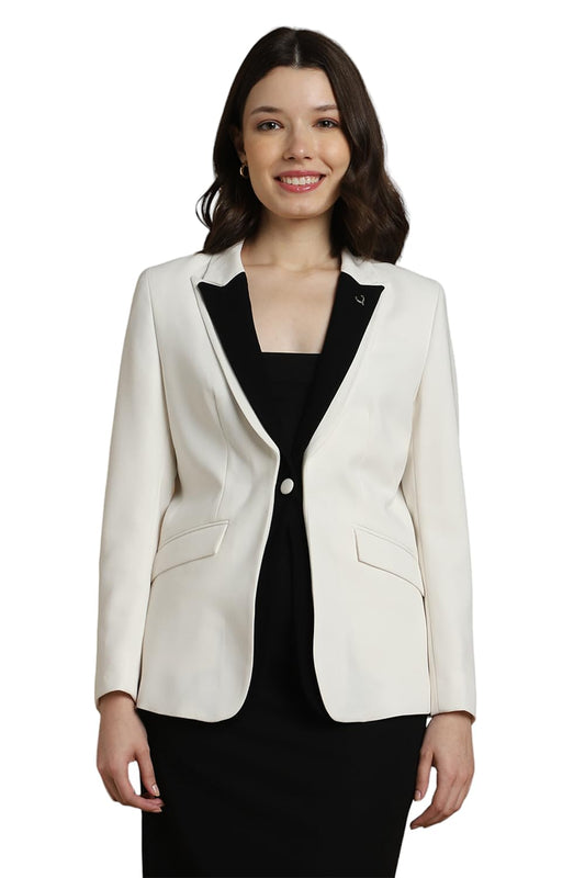 Allen Solly Women's Blazer (AHBZWRGF976449_Cream_2XL