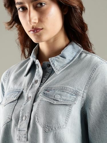 Tommy Hilfiger Cotton Spread Collar Denim Dress