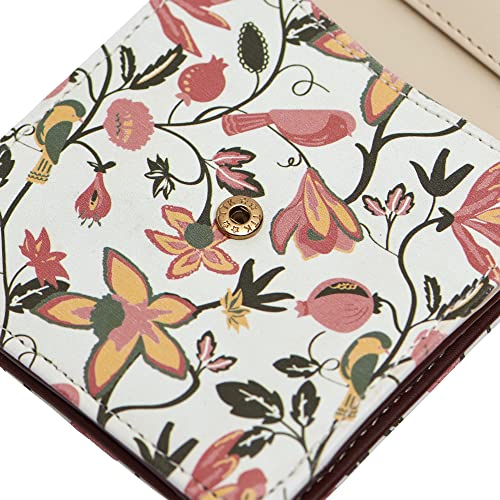 Chumbak Women’s Wallet – Olive Palm Collection, Vegan Leather Square Wallet with Secure Button Lock, Card Holder & Currency Slots – Brown Ladies Purse