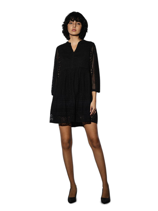 ONLY Women Black Fit and Flare Mini Dress