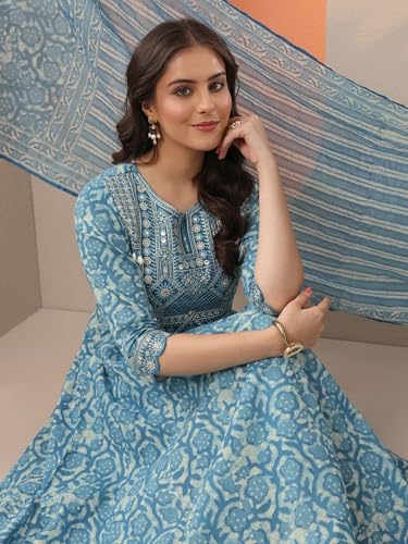 Libas Women's Cotton Kurta Set (99808_Blue