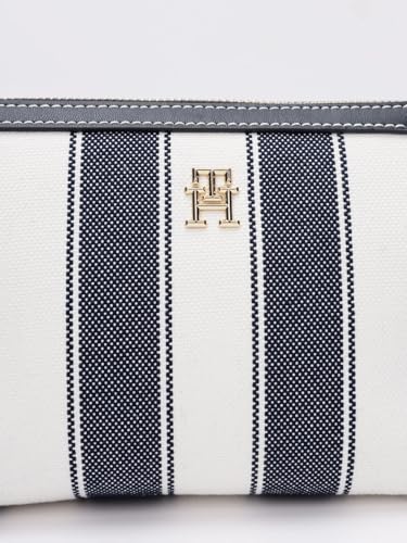 Striped Blue Polyester Sling Bag