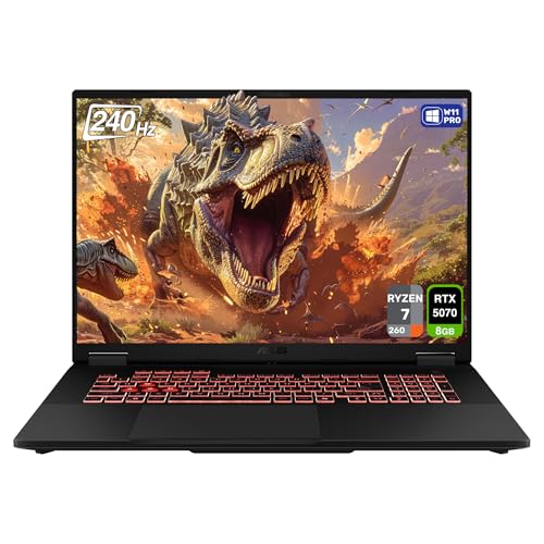 ASUS TUF A18 Gaming Laptop, AMD Ryzen 7-260, 32 GB DDR5 RAM, 2 TB PCle SSD, 18" 2.5K (2560x1600) 240Hz Display, Nvidia G-Force RTX 5070, RGB Backlit Chiclet Keyboard, W11 Pro, Jaeger Gray