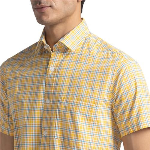 Colorplus Men Cotton Tailored Fit Medium Yellow Formal Shirt