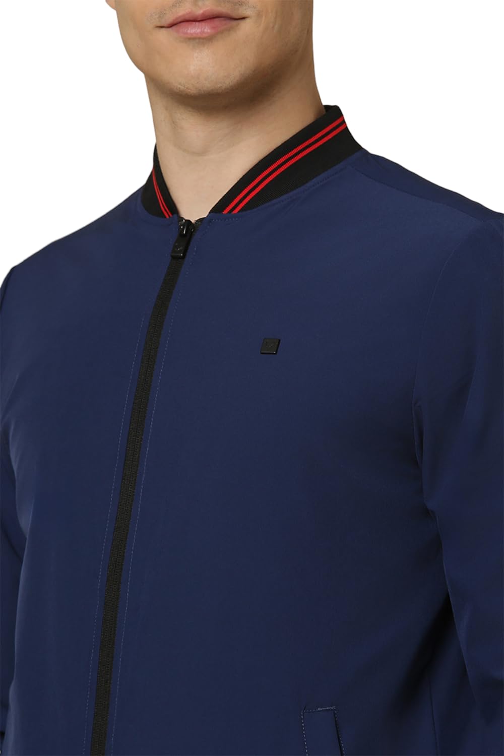 Allen Solly Men Navy Solid Full Sleeves Casual Jacket