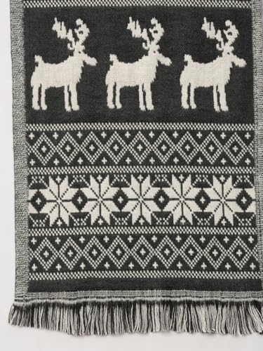 Ravaiyaa - Attitude is everything Deer Pattern Muffler Winter Woolen Scarf Men's Casual Soft And Warm Maffler70 x12 (Grey)