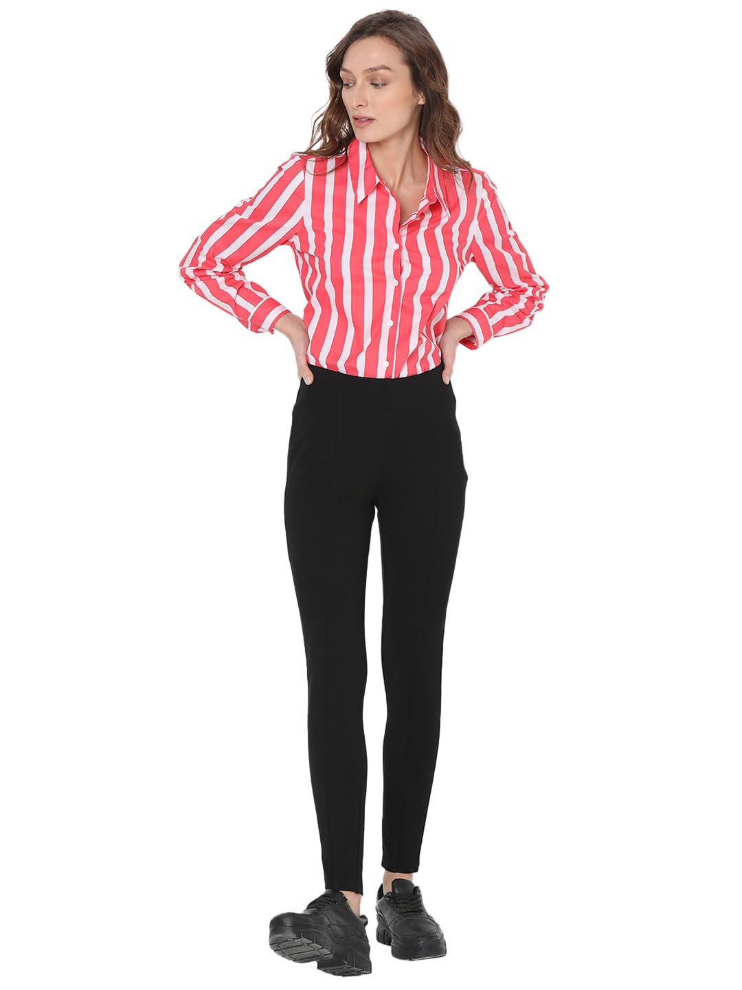 VERO MODA Women's Skinny Fit High-Rise Black Jeggings