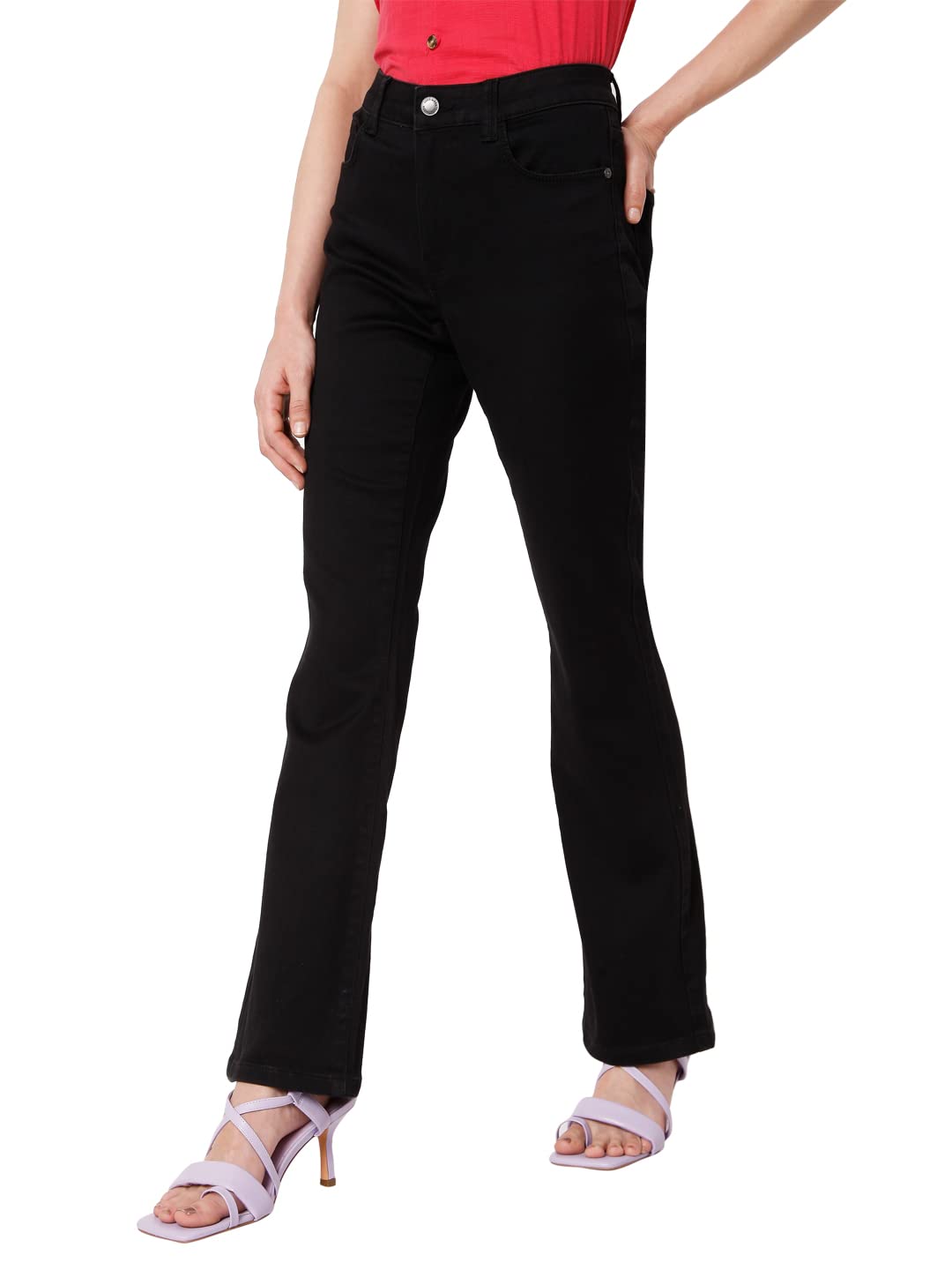 VERO MODA Women's Bootcut fit Black Classic Jeans_30