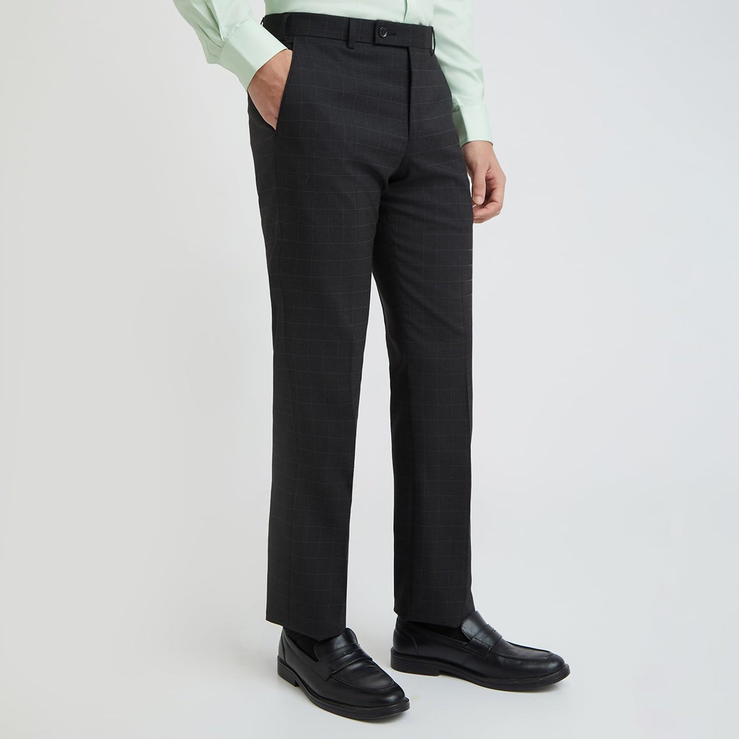 Park Avenue Men's Smart Fit Casual Pants (PMTX07523-G8_Dark Grey