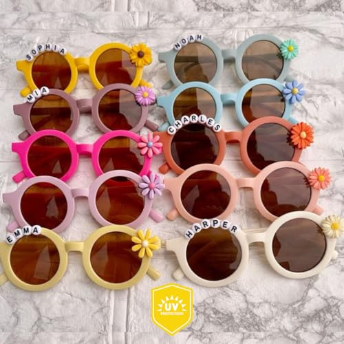 First Lens Funshine Kids Sunglasses Get Kids Name on Frame For Girls & Boys - UV400 Age (2 to 8) - Black